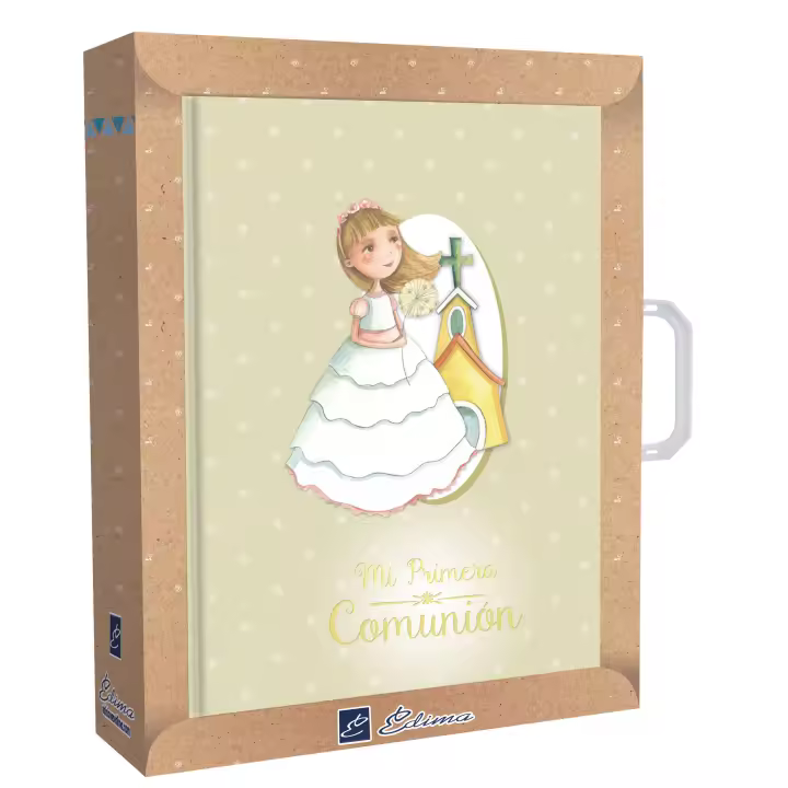 Libro de Comunión Edima niña vestido volantes + maletín - 1