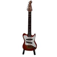 Guitarra Eléctrica Miniatura De Madera Con Soporte Y Estuche Instrumento Musical Miniatura Para Muñecas Regalo De Cumpleaños - details 3