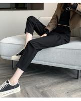 Pantalones De Trabajo Mujer Estilo Casual Cintura Alta Botones Talla Grande Color Caqui Largo Hasta El Tobillo Trasero Ancho - details 31