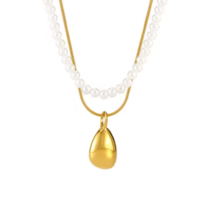 Fashion de Maple inoxidable collar de Doble Cadena collar de Bohemia CZ Cristal Collar de joyería de Las Señoritas - 1