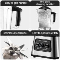 Batidora 2 en 1, 6000W Profesional Licuadora de 2.5 L sin BPA, 9 Velocidades, Licuadoras para Zumos y Batidos, Blender Licuadoras para Zumos, Batidos, Verduras, Frutas (black) - details 1