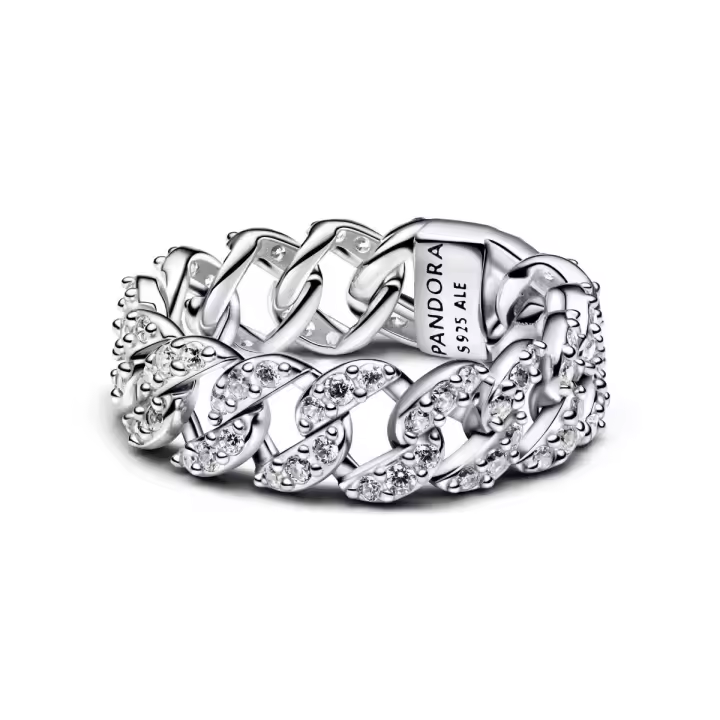 Anillo Cadena Cubana en Pavé; Ref: 193557C01 - 1