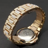 Reloj De Pulsera De Cuarzo Para Hombre MISSFOX Clásico Lujo Con Diamantes Full En Plata Acero Inoxidable Resistente Al Agua Y Shock - details 19