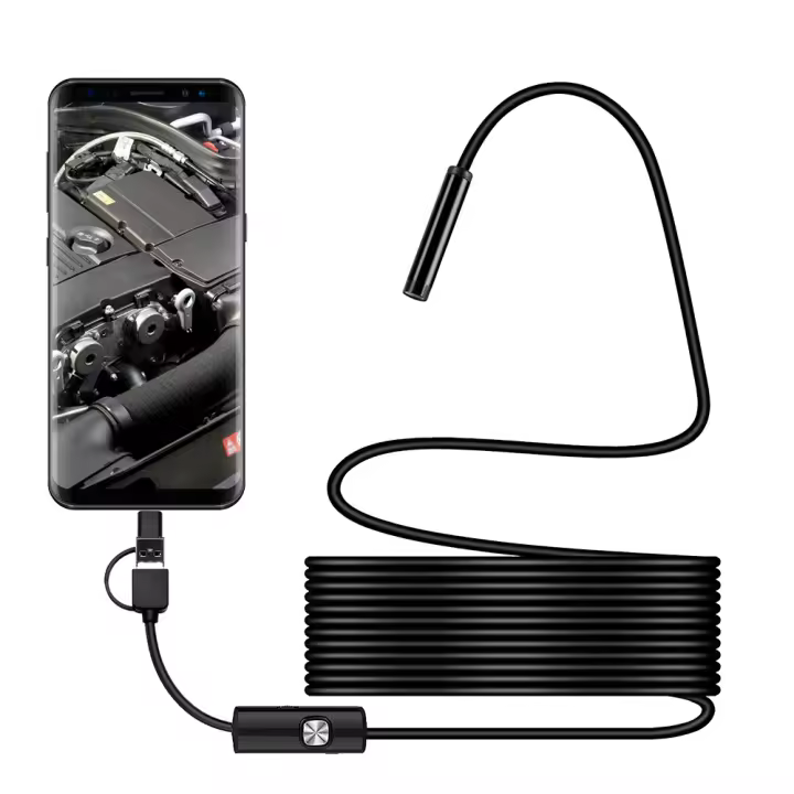 Cámara Endoscópica KERUI 3-en-1 Para Android Y PC Mini Cámara Flexible Y Impermeable De 7mm Para Inspección De Tubos Y Mantenimiento De Pipas - 1