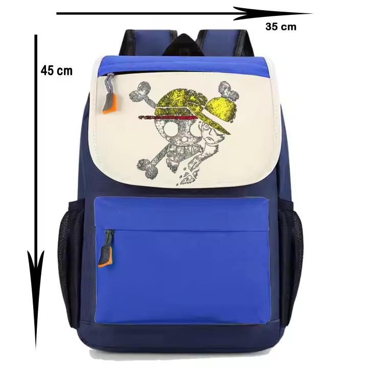 Mochila One Piece. Anime. Manga. Nami. Monkey Luffy. Roronoa Zoro. Coby. Arlong. Shanks. Varios colores. Ideal para la escuela. Colegio. Senderismo. Excursiones. Multiples bolsillos - 1