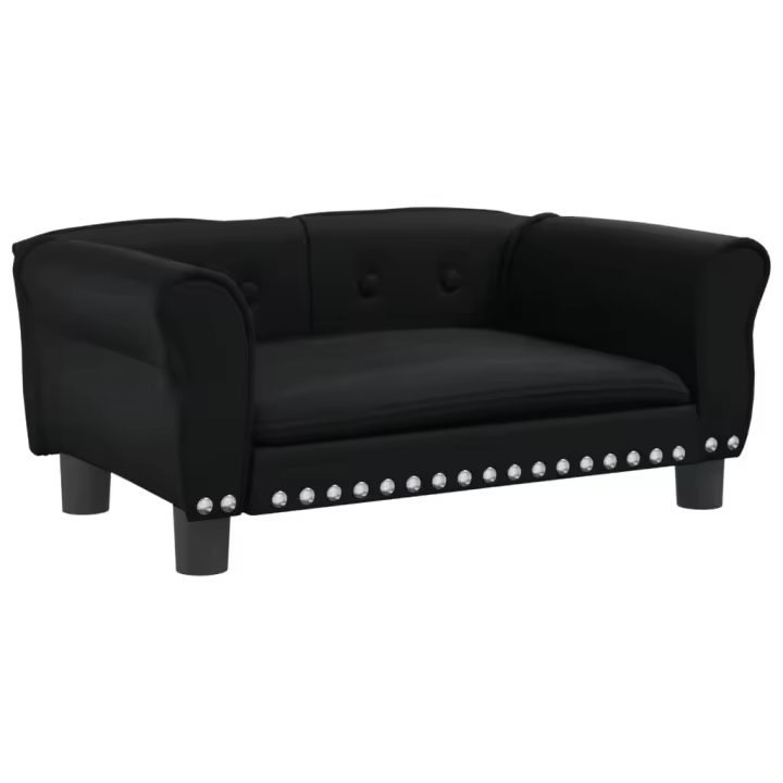 Cama para Perros de cuero sintético Negra 70x45x30cm - 1