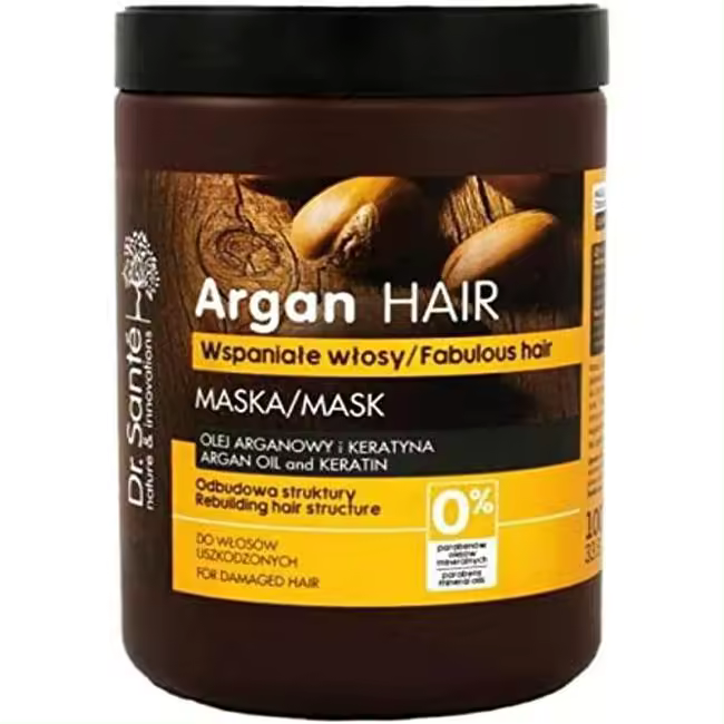 Dr. Sante Mascarilla Capilar Profesional Hidratante De Aceite De Argán Y  Keratina - Cabello Dañado Natural Sin Sulfatos Ni Parabenos 1000 Ml - 1