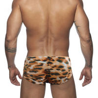 Bragas De Natación Para Hombre En Blanco Con Estampado De Leopardo Moda Verano Deporte Playa Traje De Baño Sexy Surf - details 4