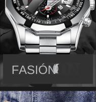 Reloj De Lujo Para Hombre En Acero Inoxidable Resistente Al Agua Con Calendario Y Luz Propia Reloj De Cuarzo Moda Reloj Hombre FNGEEN S001 - details 12