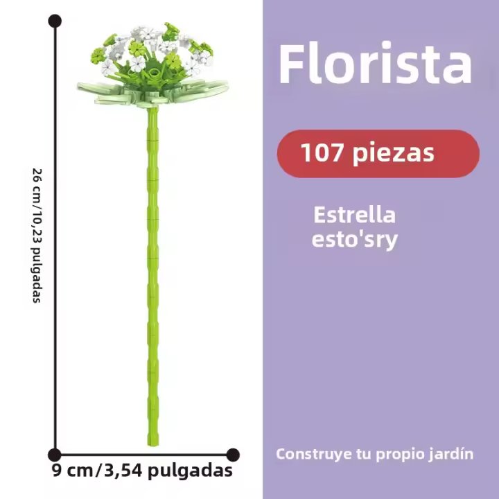 Romantic Eternal Flower Bundle Juego De Rompecabezas De Bloques Naturales Para Niñas Edad Recomendada 6-12 Años Material Plástico - 1