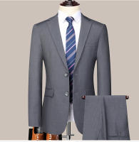 Traje De Boda Para Hombre Estilo Coreano Ajustado Dos Botones Conjunto Formal Con Pantalones De Alta Calidad Para Todas Las Estaciones - details 6