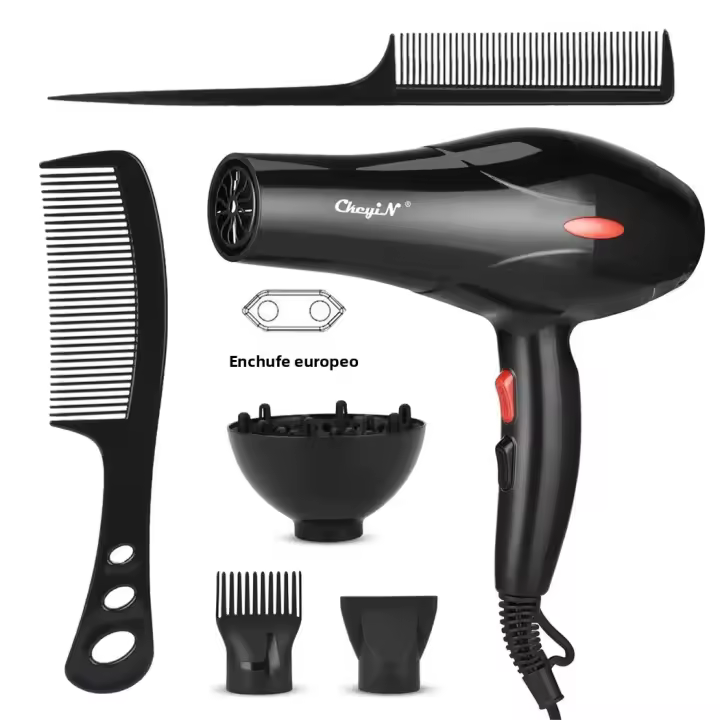 Secador De Pelo Profesional CkeyiN 1600W Con Ión Negativo Para Uso Doméstico Y Salon Con Diffusor Y Conector Nozzle Voltage 210-240V EU Plug - 1