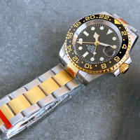 Reloj Mecánico Automático Para Hombre NH34A Rose Gold Doble Tono Con Correa Jubilee 200m Impermeable Movimiento GMT Reloj De Divercio - details 14