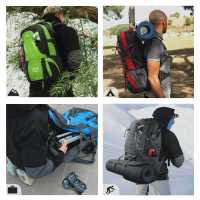 Ociodual Mochila Senderismo 40L Azul Ligera Impermeable Mochila Viaje Supervivencia Plegable Mochila Mujer Camping Mochila Hombre Trekking Montaña Mochilas Marcha Nórdica Deporte - details 3