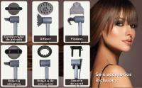 Secador de Pelo Profesional Super Hair Dryer IONIC pantalla LED táctil Diseño Innovador de Ultima generación Sin Aspas, Con Seis Accesorios, incluye soporte de pared, Boquilla Alisadora, Flyaway, Difusor, Boquilla aire suave, Boquilla suave. ALUMAR - details 4