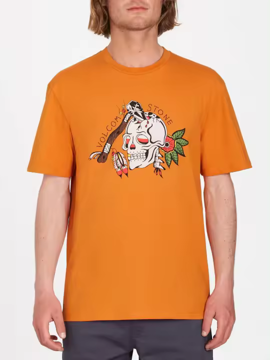 Camiseta Hombre Volcom Lintell Saffron Estampada Diseño Exclusivo Harry Lintell - 1