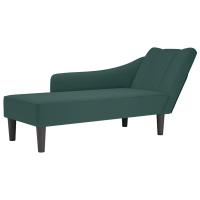 vidaXL Chaise longue con reposabrazos derecho terciopelo oscuro en color Verde oscuro/Azul/Gris oscuro y más - details 0