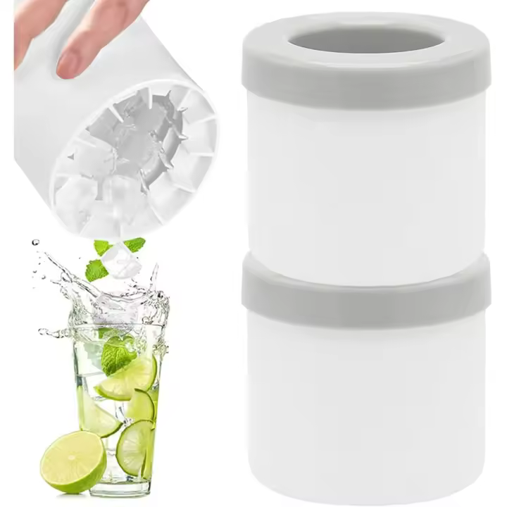 Molde de Hielo de silicona with Tapa, bandeja de Hielo de silicona,mini Cubitos de Hielo, 2 piezas Azul - 1