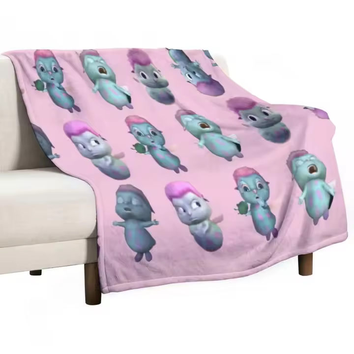 Manta De Terciopelo Suave Bibble Expressions Patrón a Cuadros Decorativa Para Adultos Adecuada Para Viajes Picnics Hogar Y Avión - 1