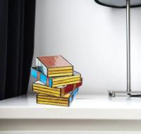 Lámpara Creativa De Libros Pila De Vidrio Estampado Para Escritorio Decoración De Resina Y Plástico Luz Nocturna Adorno De Mesa Regalo De Fiesta En Casa - details 6