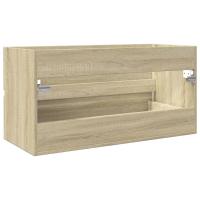 vidaXL Armario lavabo madera contrachapada roble Sonoma 90x38,5x45 cm - details 3