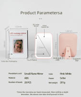 Espejo De Maquillaje Con Pantalla Táctil LED Plegable Y 3 Modos De Luz Recargable Por USB Color ABS Herramientas De Cosméticos - details 15