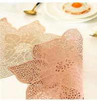 1 Pc Tapete De Comida Dorado En Forma De Flor Vinilo Impermeable Lavable Antideslizante Para Mesas Decoración Para Fiestas Y Vacaciones - details 3