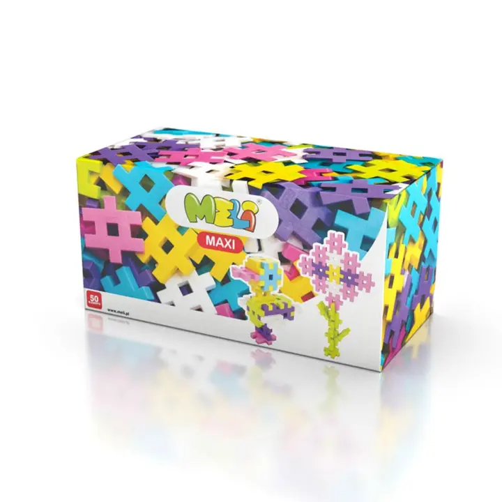 Construcción Meli Maxi Pink 50 piezas figuras 3D - 1