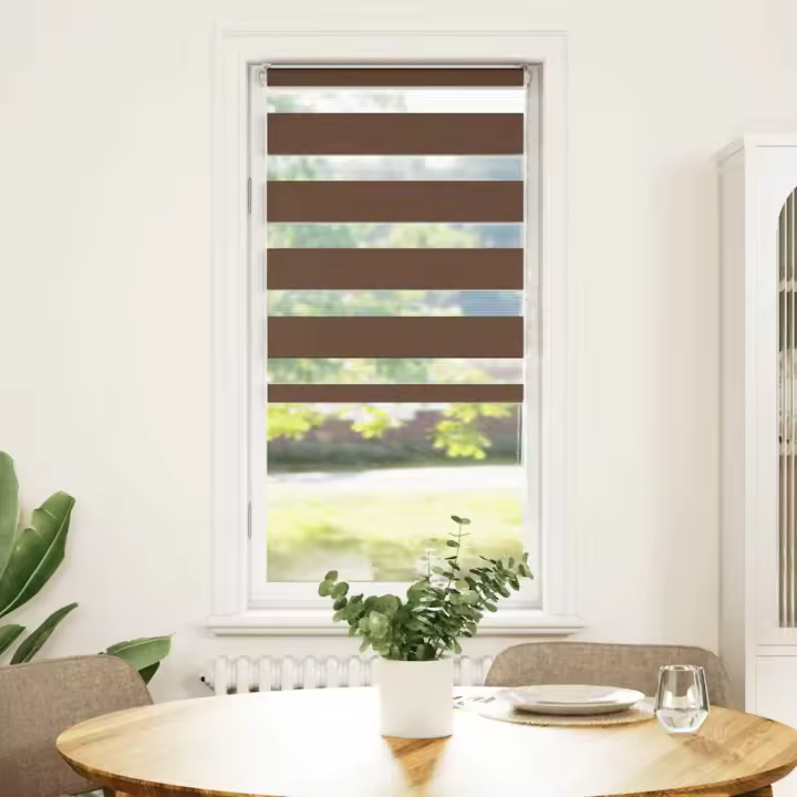 Estor cebra marrón 60x150 cm tejido ancho 55,9 cm poliéster - 1