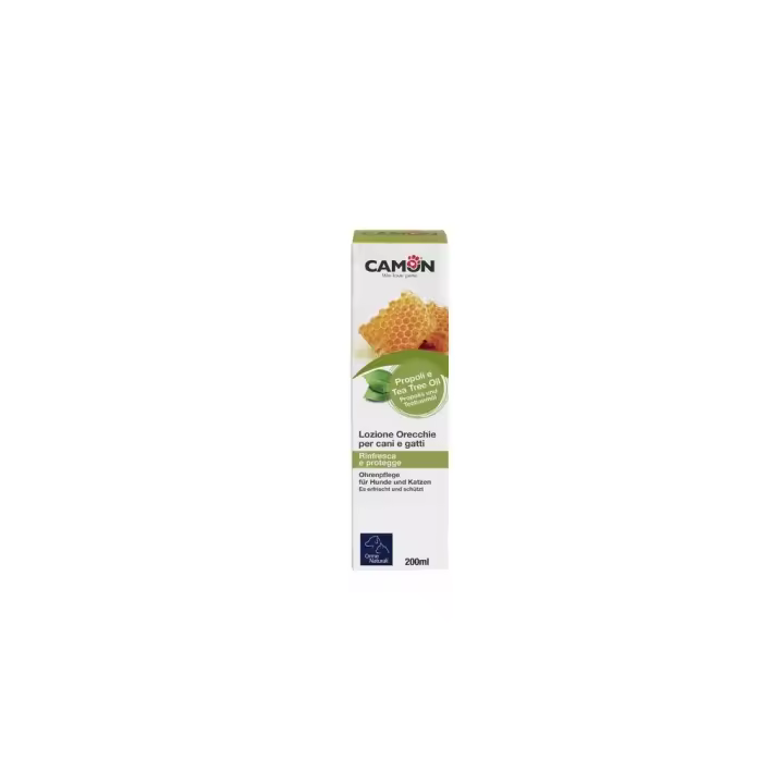 Camon Loción Limpiadora de Oídos para Perros y Gatos-Propóleo y Árbol de Té Formato Oil-200ml - 1