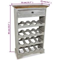 vidaXL Botellero de madera maciza de caoba 55x23x85 cm - details 3