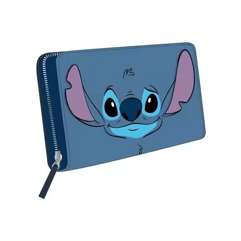 Monedero - Billetero Disney Stitch Happy en Tonalidad Azul - Artesania Cerda - 1