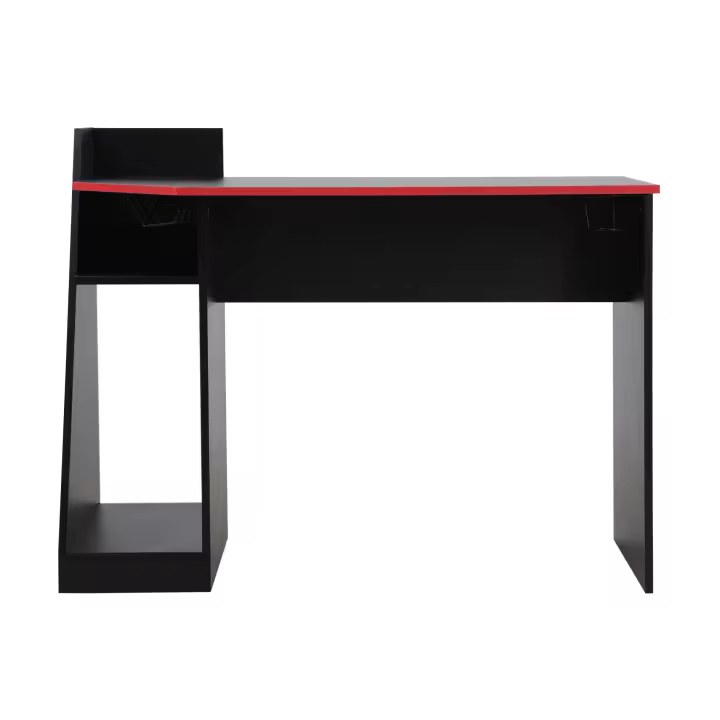 Rebecca Mobile Escorio Gaming Mesa PC Negro Rojo Madera Diseño Modern with Accesorios - 1