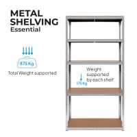 Ociodual Estantería Metálica Essential Plata 180x90x40cm - details 7