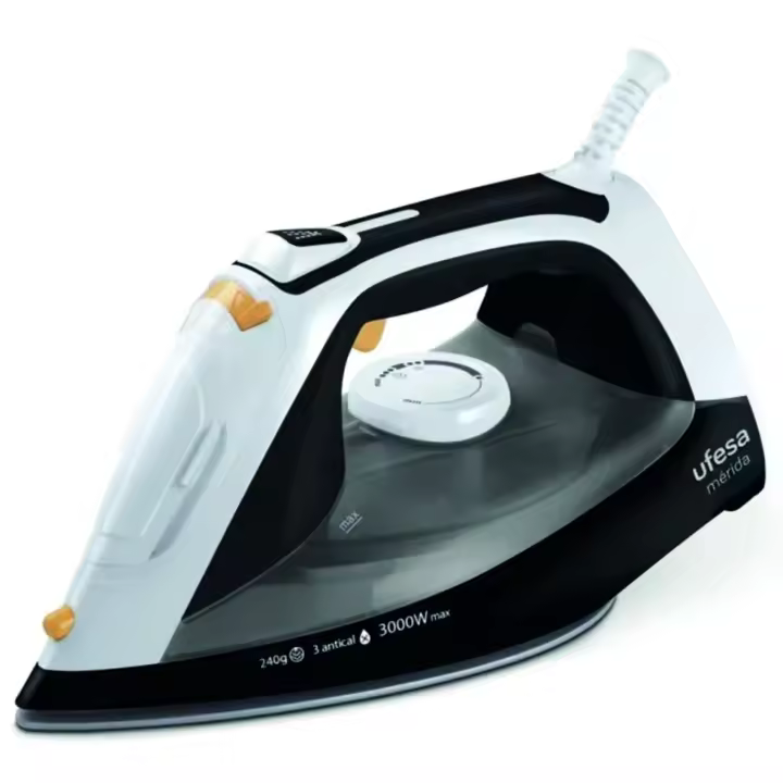 Plancha Plancha de vapor UFESA PV3650 Mérida  | Cerámica, Vapor continuo 45 g/min, Negro, Blanco - 1