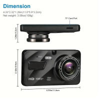 Cámara De Coche 1080P Con Pantalla Táctil Y Cámara Trasera Para Vehículo Visión Nocturna Grabadora De Video DVR Dual Para Carro - details 16