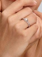 Pandora - Anillo de Perla cultivada de agua dulce con tratamiento de Concha DE LA Princesa Ariel de Disney - Plata de Lei - details 1