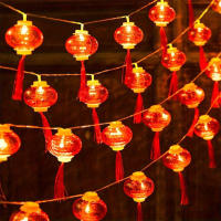 Lámparas De Trenzado Rojo LED Para Decoración Del Año Nuevo Y Festivales Iluminación Flashando Automática De Forma Redonda Para Adornos Domésticos - details 0