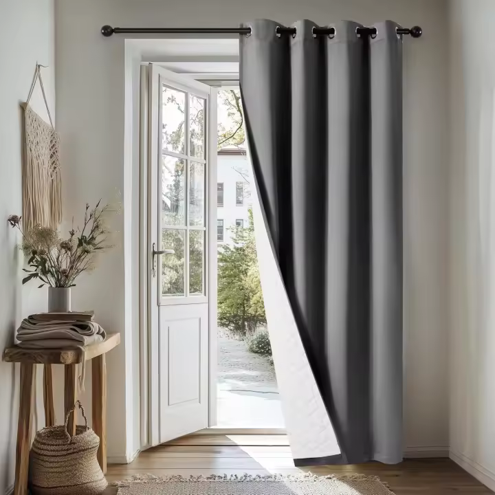 Deconovo Cortinas Termicas Aislantes Frio y Calor para Salon Dormitorio de Opacas 1 Pieza Cortina Divisoria, 200x280cm Negro - 1