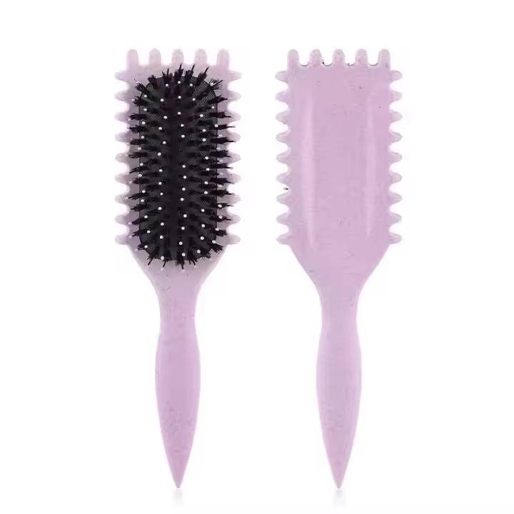 TK Cepillo pelo Para Rizos Perfectos, Rizo, cepillo para definir rizos, Cabello PARA EL Cabello con Cerdas de Jabalí, Peinar para desenredar, dar forma y definir, dar forma y definir rizos para mujeres y niñas,cepillo desenredante anti tirones - 1