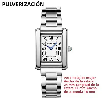 Reloj De Pulsera De Acero Inoxidable SANDA Para Hombres Y Mujeres Resistente Al Agua Y Al Choque Con Display Numeral Romano Moda Y Casual - 1