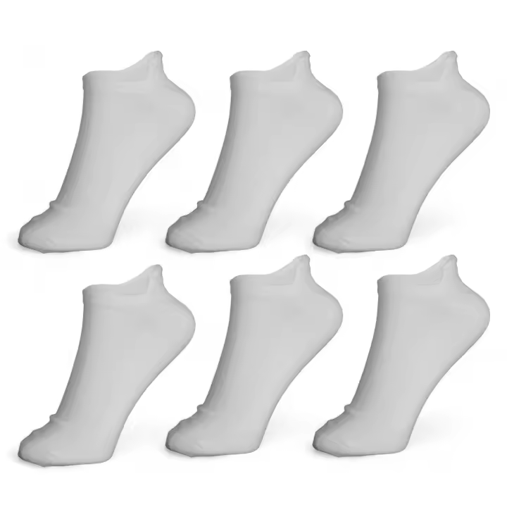 Geshop 6 Pares Calcetines Tobilleros Algodón Transpirables  Calcetines Algodón Hombre Mujer  Caña Rematada  Color Negro, Blanco. - 1