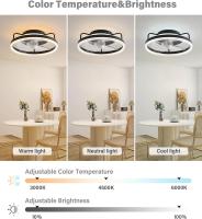 Ventilador de Techo With Iluminación LED Regulable, 40CM 26W, 6 Velocidades, Para Dormitorio, Cocina y Coque - details 5