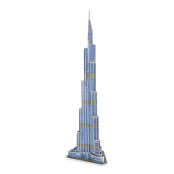 DAM. Puzle 3D de cartón del Burj Khalifa en Dubai. 71 piezas. 16x14x51cm. - 1