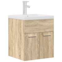 vidaXL Mueble de baño con lavabo incorporado y grifo roble Sonoma - details 1