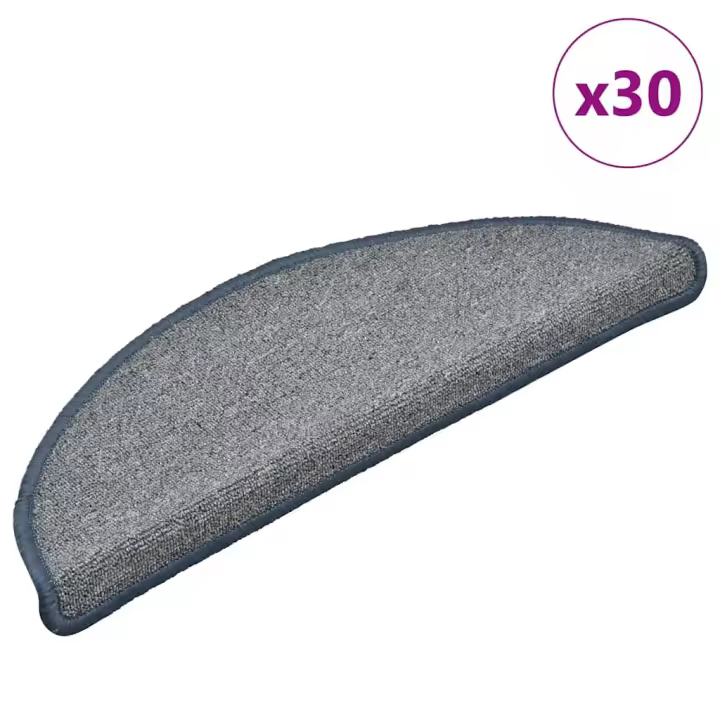 vidaXL Alfombrilla escalera 30 uds gris claro and azul 56x17x3 cm - 1