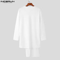 INCERUN Conjunto De Moda Para Hombre Estilo Musulmán Camiseta Larga Y Pantalones 2 Piezas Streetwear Casual Tejido Knit Talla S-5XL - details 6