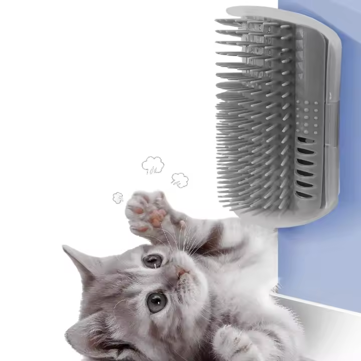Rascador De Esquina Para Gatos Con Groomer Y Nepenthe Suave Rascador De Cara Para Limpieza Y Masaje De Pared Para Gatos Longos - 1