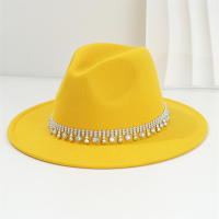 Sombrero De Vaquero Occidental Para Mujeres Con Borde Plano Y Lazo De Plata Brillante Con Cristales De Rhinestone Sombrero Fedora Ligero De Jazz - details 3