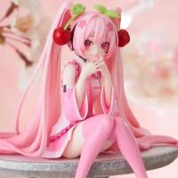 Figura De Acción Anime Hatsune Miku Vestido Rosa PVC Decoración De Cerezo Regalo Para Coleccionistas Tamaño 10cm Unisex - details 2